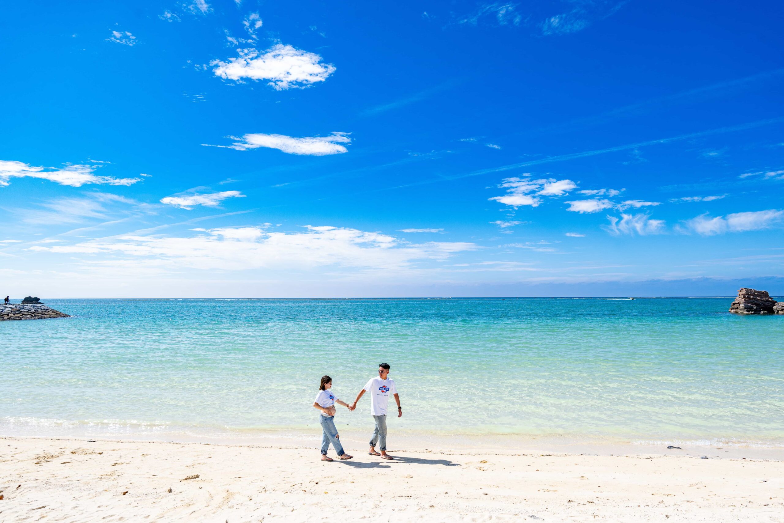 アラハビーチでの家族写真撮影｜沖縄北谷町