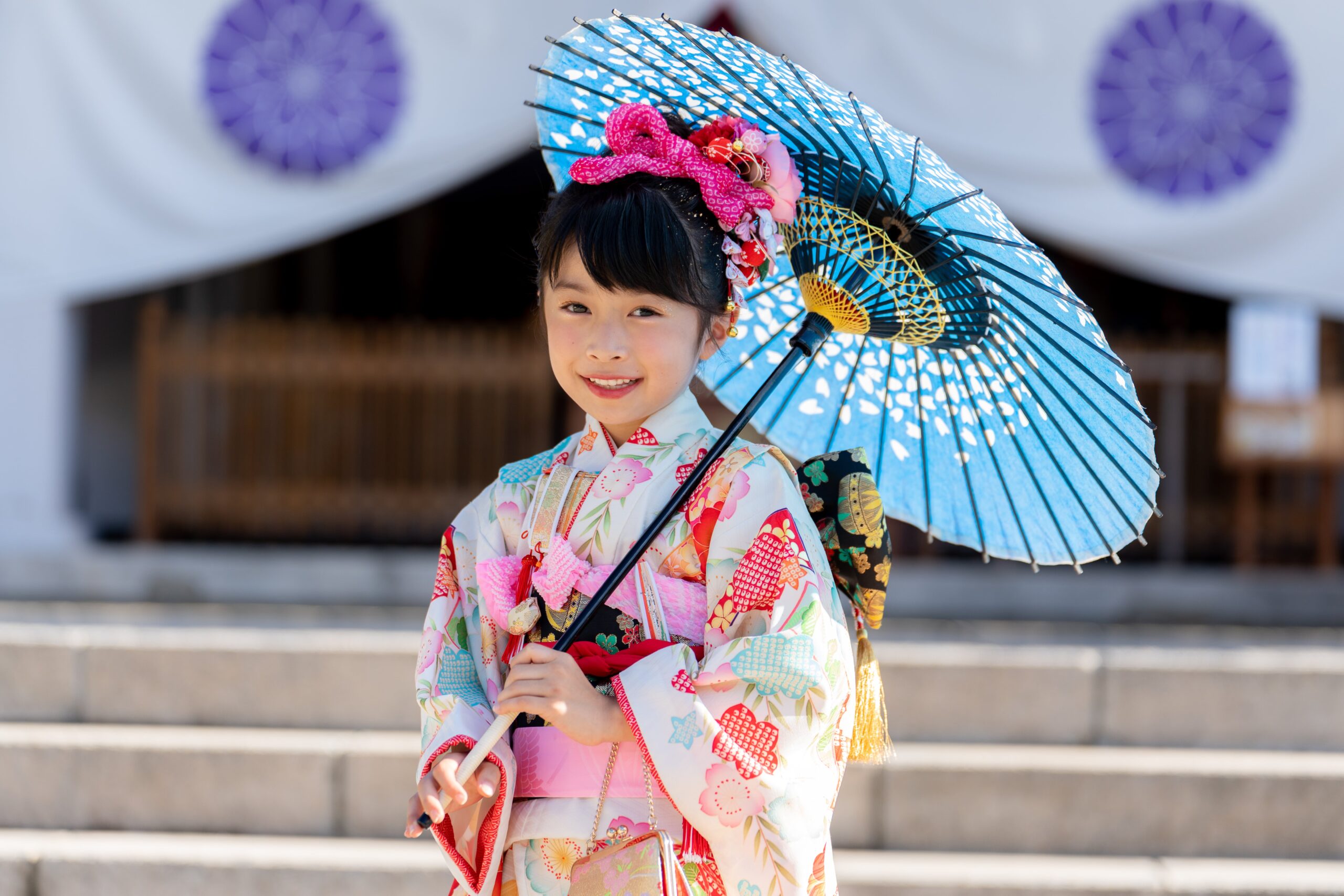 沖縄 七五三 写真｜着物姿のお子さまの自然な笑顔